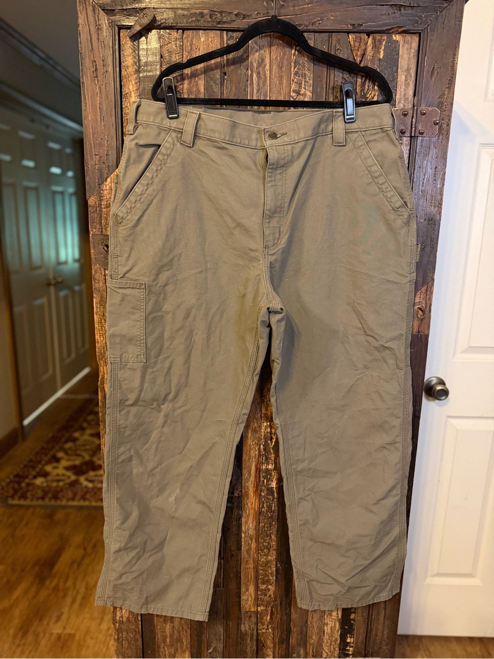 Carhartt B151 Work Pants Mens 40x30 Loose Original Fit Gray Canvas Carpenter